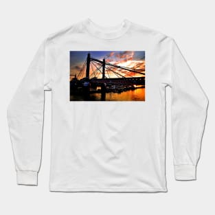 Albert Bridge Sunset River Thames London Long Sleeve T-Shirt